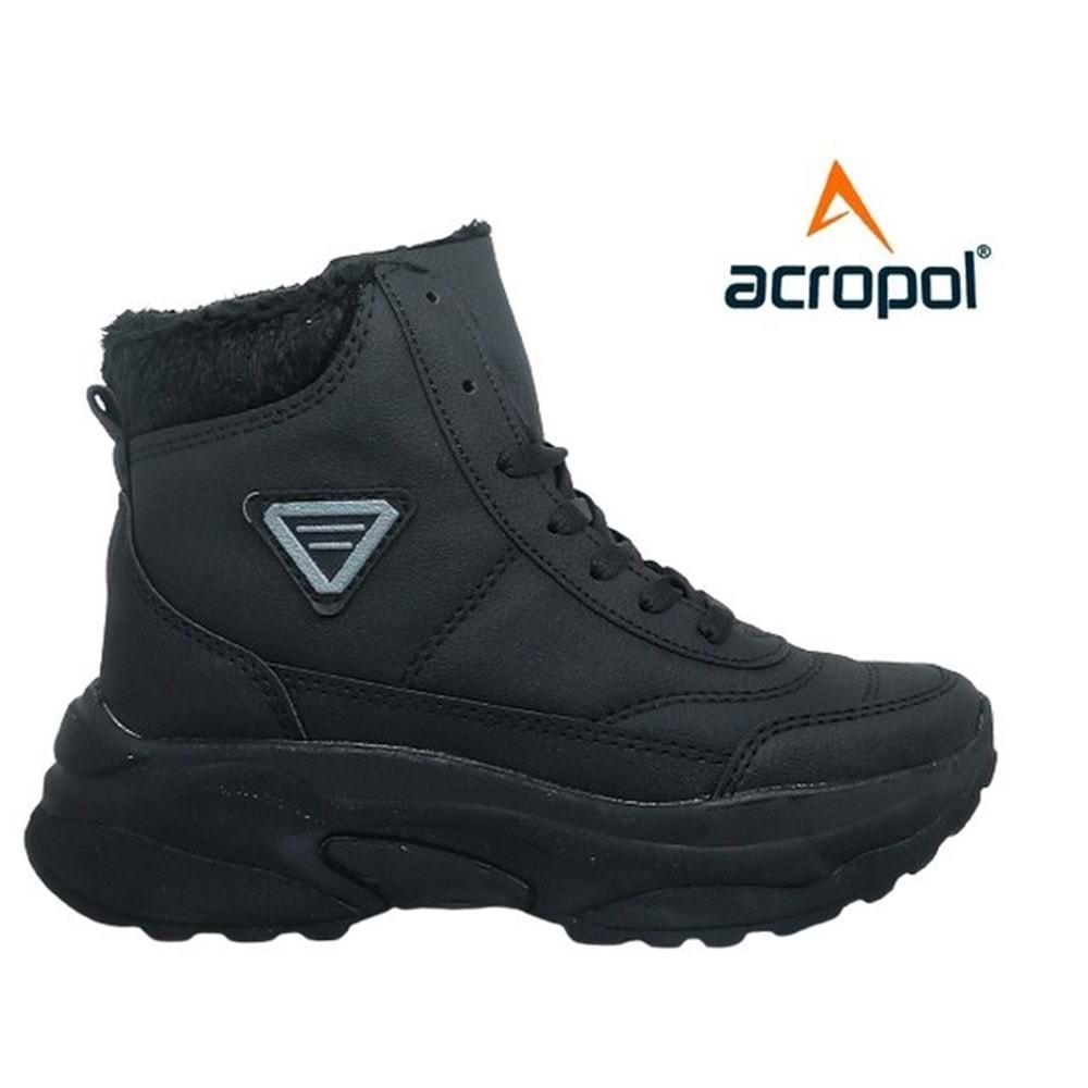 Z- ACROPOL SPOR BOT - 123 - CİLT / SİYAH-SİYAH