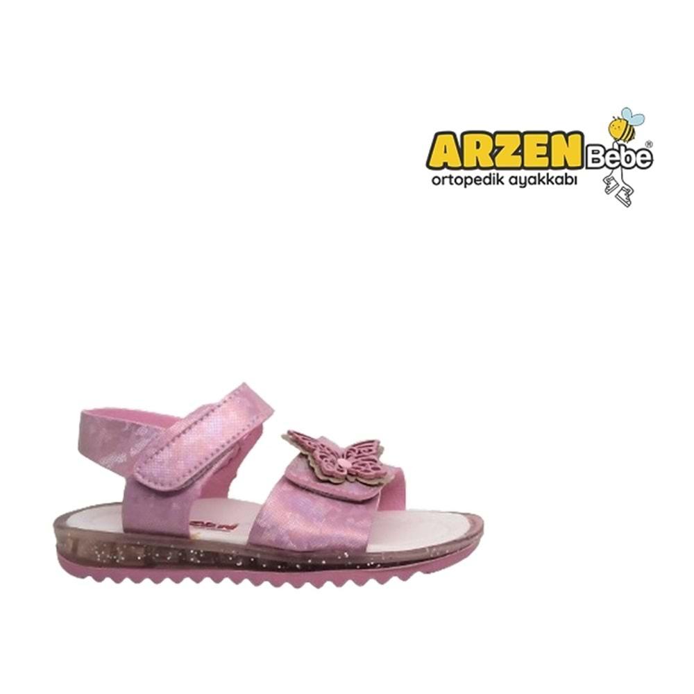 P- ARZEN SANDALET - KIZ - 8014 - PEMBE-SİMLİ