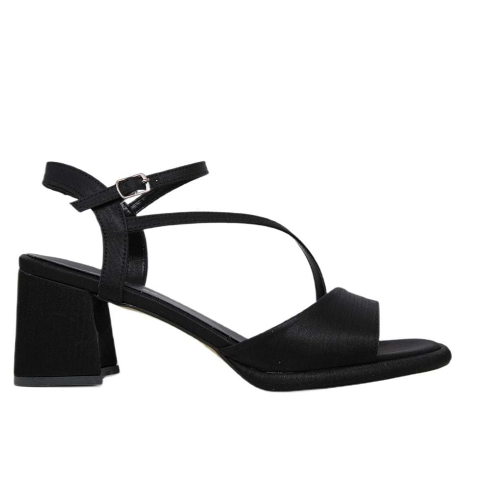Z- ERBAY SANDALET - PLATFORM - 402 - SATEN-SİYAH - 41-42 NO