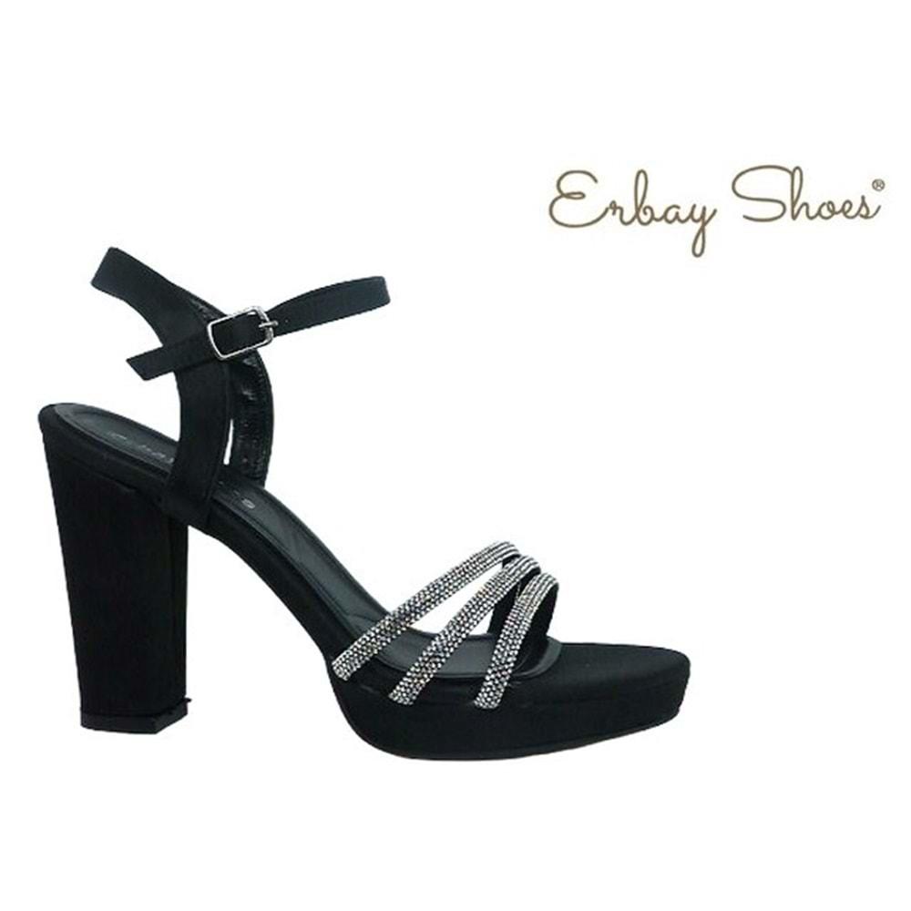 Z- ERBAY SANDALET - PLATFORM - 384 - CİLT-SİYAH