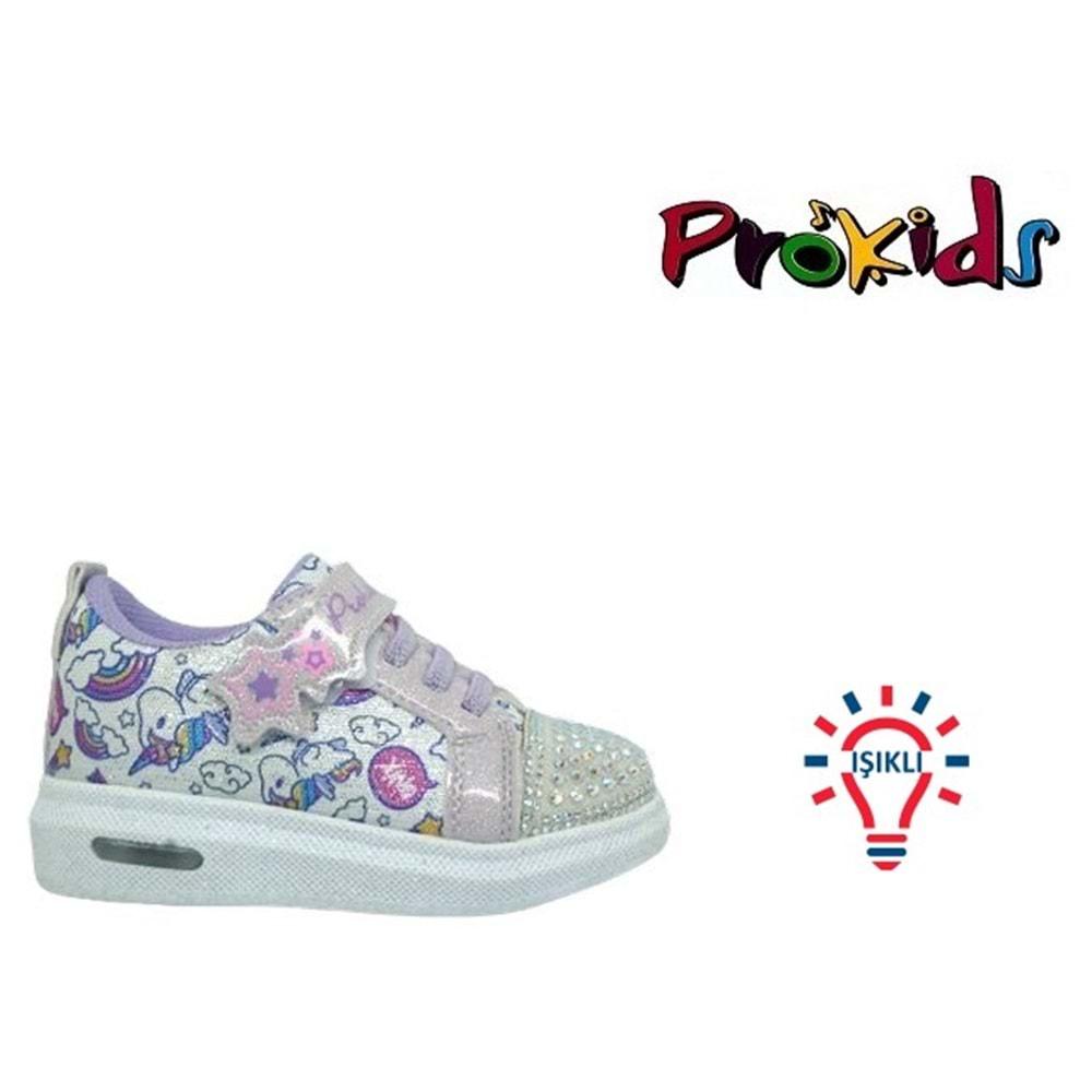 B- PROKİDS SPOR IŞIKLI - 4001 - ANORAK / BEYAZ-GÜMÜŞ