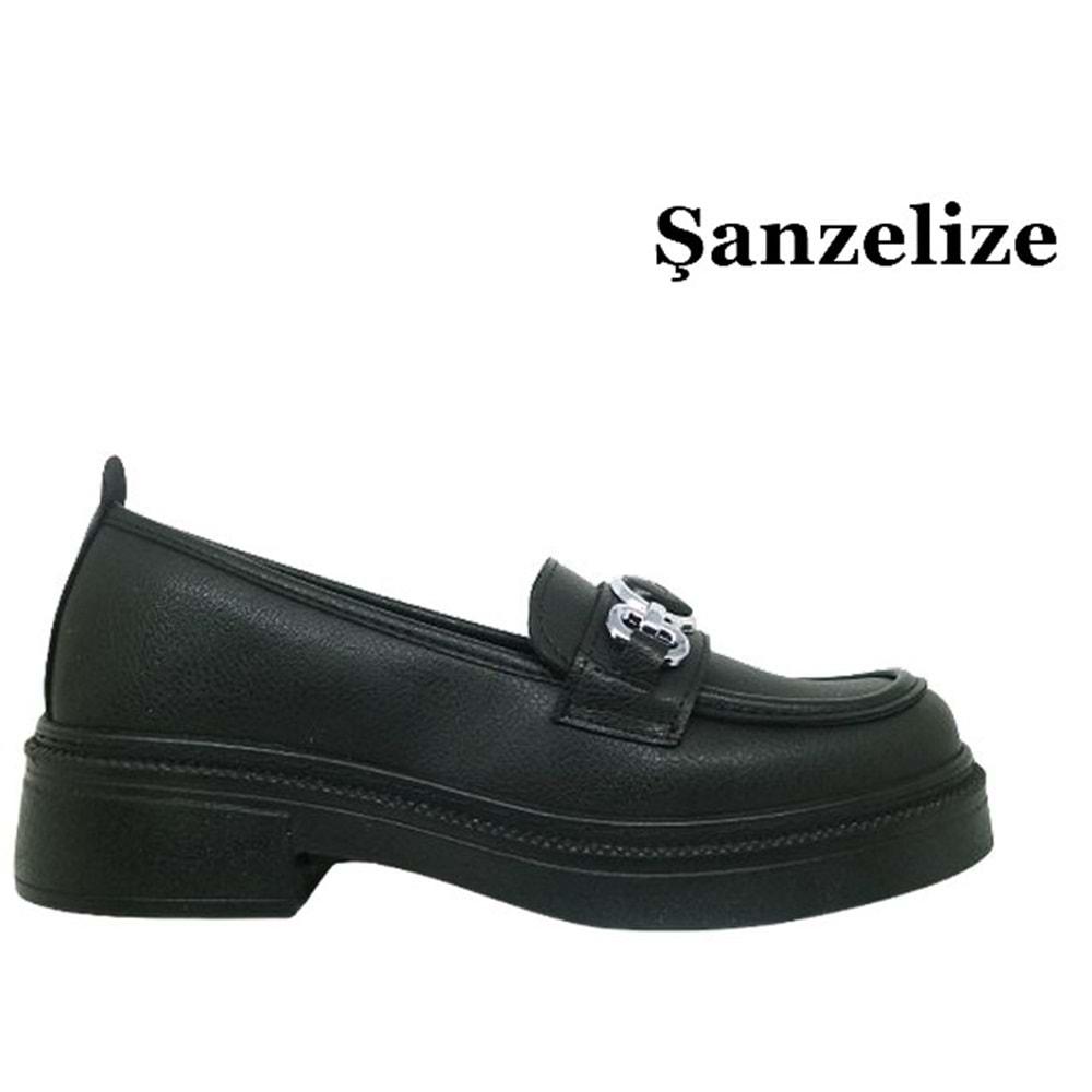 Z- ŞANZELİZE AYAKKABI - K-24 - SİYAH-CİLT