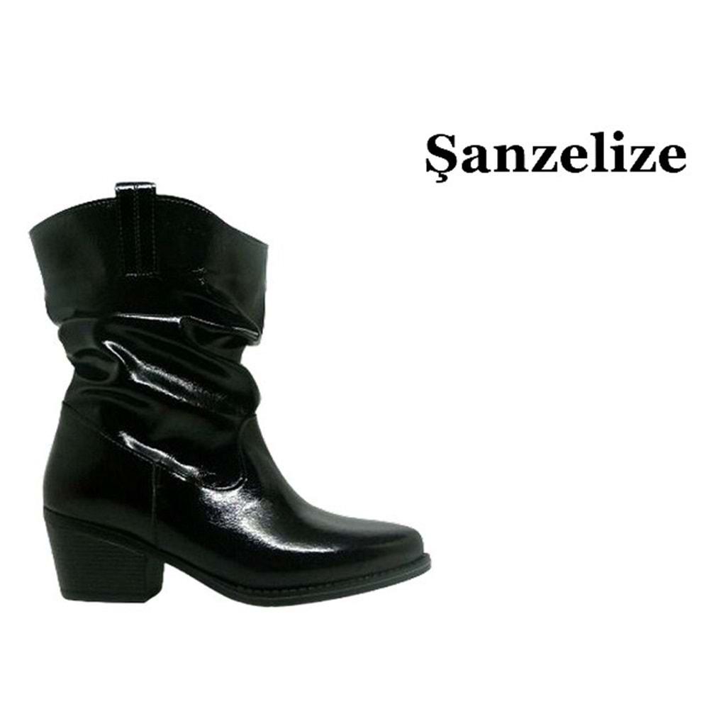 Z- ŞANZELİZE ÇİZME KISA - K-152 - KÖRÜKLÜ - KIRIŞIK-SİYAH