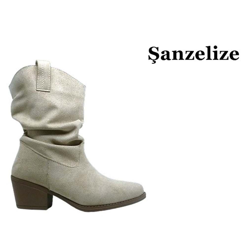 Z- ŞANZELİZE ÇİZME KISA - K-152 - KÖRÜKLÜ - SÜET-BEJ
