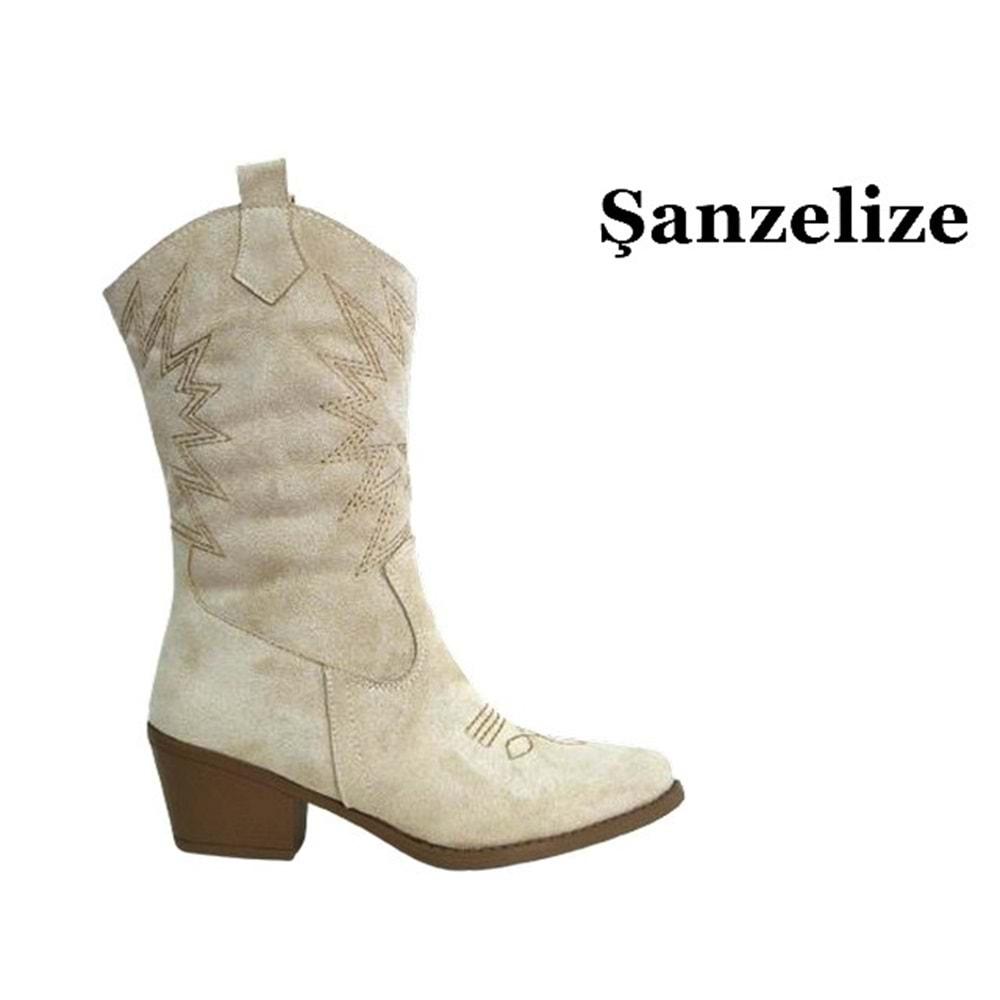 Z- ŞANZELİZE ÇİZME UZUN - K-150 - WESTERN - SÜET-BEJ