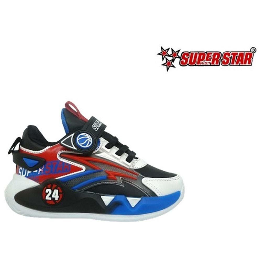 P- SÜPERSTAR SPOR - 024-1 - CİLT / BEYAZ-KIRMIZI-SAX