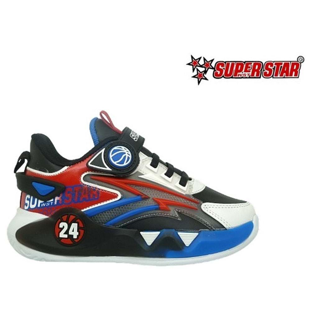 F- SÜPERSTAR SPOR - 024-1 - CİLT / BEYAZ-KIRMIZI-SAX