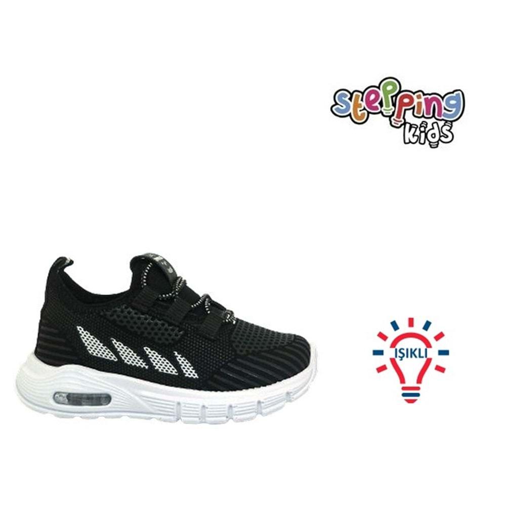 B- STEPPİNG SPOR IŞIKLI - 126 - VELVET / SİYAH-BEYAZ