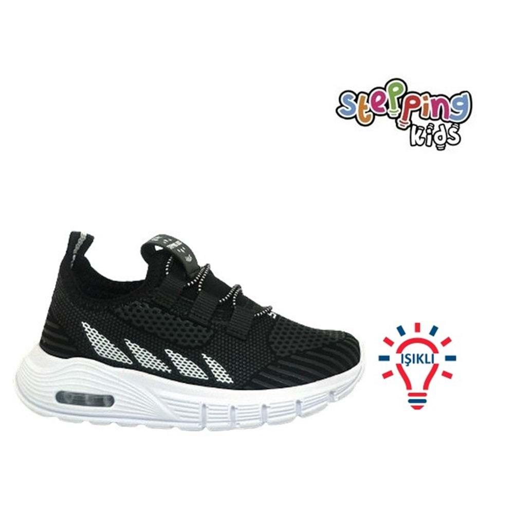 P- STEPPİNG SPOR IŞIKLI - 502 - VELVET / SİYAH-BEYAZ