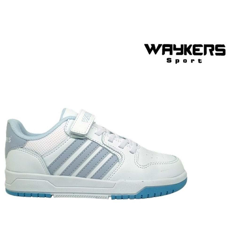F- WAYKERS SPOR - 2504 - CİLT - BEYAZ-BEBE-MAVİ