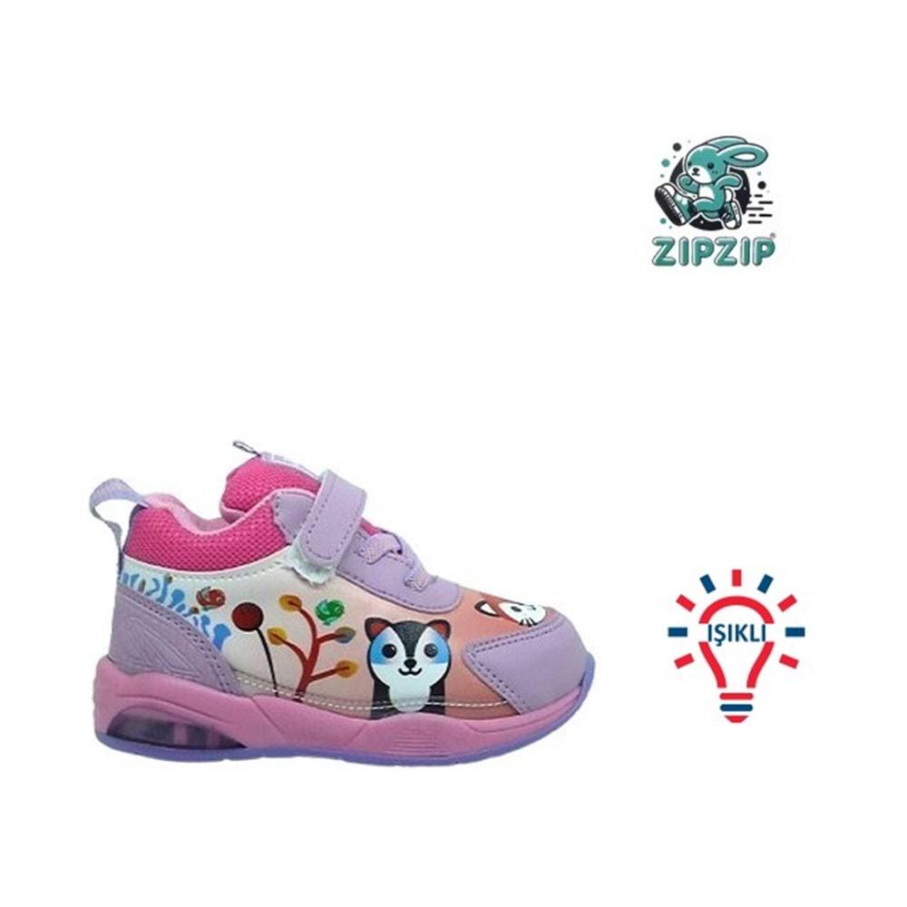 B- ZIPZIP SPOR IŞIKLI - 055 - CİLT / LİLA-PEMBE