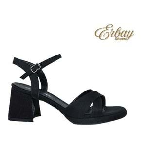 Z- ERBAY SANDALET - PLATFORM - 405 - SATEN-SİYAH