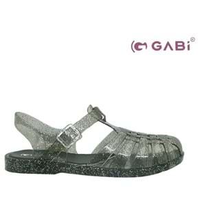 Z- GABİ DENİZ ŞEFFAF SANDALET - J-3 - SİYAH-SİMLİ