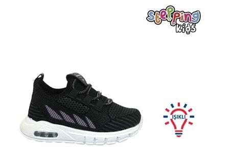 B- STEPPİNG SPOR IŞIKLI - 126 - VELVET / SİYAH-LİLA