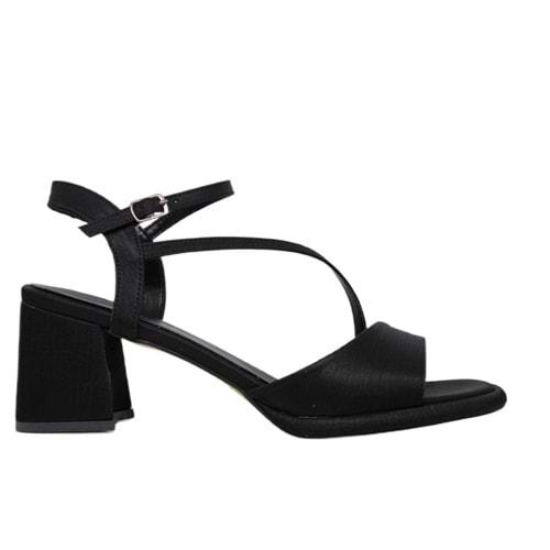 Z- ERBAY SANDALET - PLATFORM - 402 - SATEN-SİYAH - 41-42 NO
