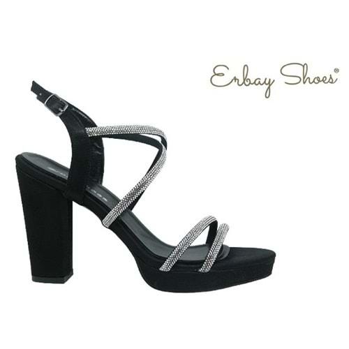 Z- ERBAY SANDALET - PLATFORM - 392 - SATEN-SİYAH