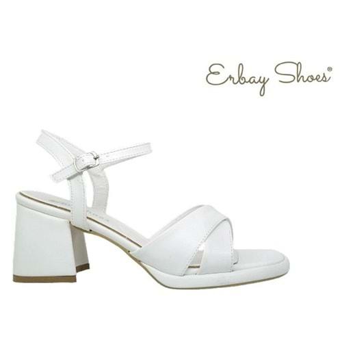 Z- ERBAY SANDALET - PLATFORM - 405 - CİLT-BEYAZ