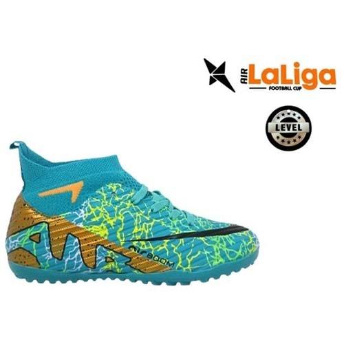 F- AIR LALİGA H.SAHA - 600 - ÇORAPLI - TURKUAZ-ALTIN-DESENLİ