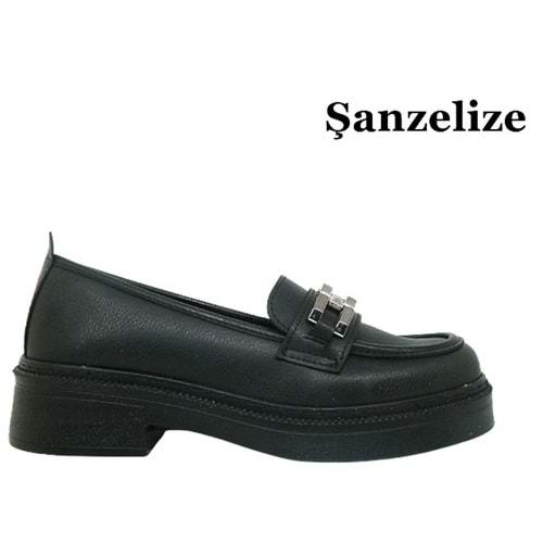 Z- ŞANZELİZE AYAKKABI - K-25 - SİYAH-CİLT-NİKEL-TOKA