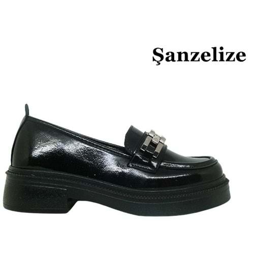Z- ŞANZELİZE AYAKKABI - K-25 - SİYAH-KIRIŞIK-NİKEL-TOKA