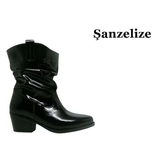 Z- ŞANZELİZE ÇİZME KISA - K-152 - KÖRÜKLÜ - KIRIŞIK-SİYAH