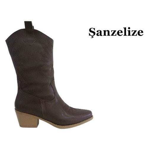 Z- ŞANZELİZE ÇİZME UZUN - K-150 - WESTERN - CİLT-KAHVE