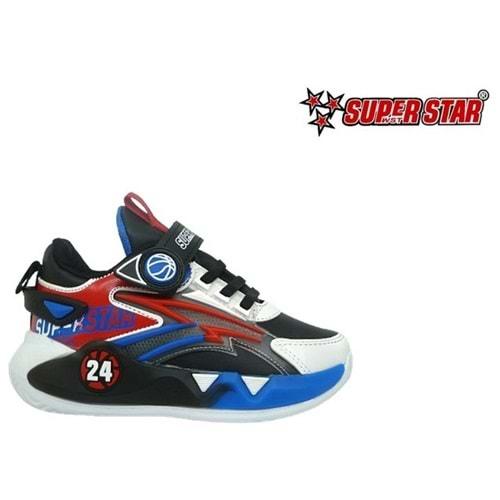 P- SÜPERSTAR SPOR - 024-1 - CİLT / BEYAZ-KIRMIZI-SAX