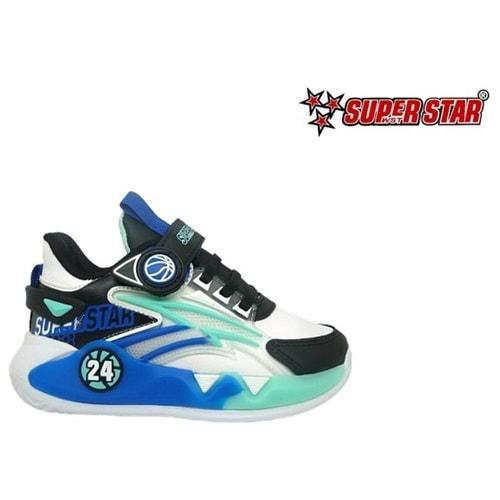 P- SÜPERSTAR SPOR - 024-2 - CİLT / SİYAH-SAX-SU-YEŞİLİ