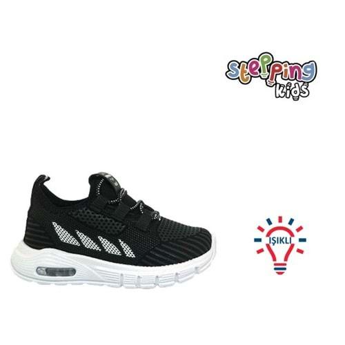 B- STEPPİNG SPOR IŞIKLI - 126 - VELVET / SİYAH-BEYAZ