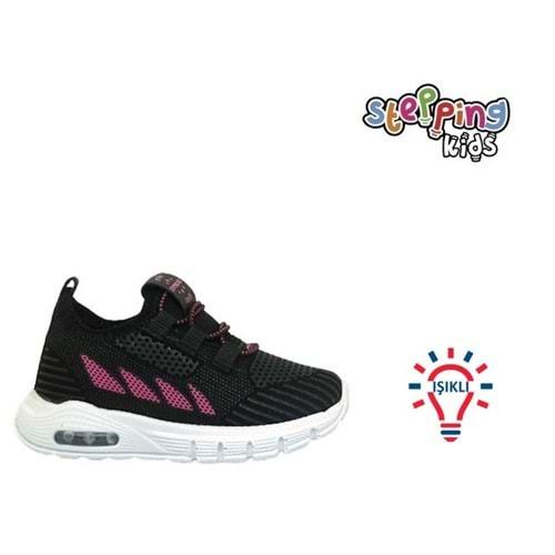 B- STEPPİNG SPOR IŞIKLI - 126 - VELVET / SİYAH-FUJİ