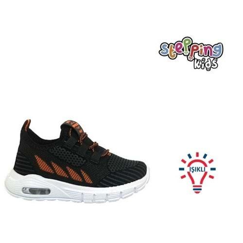 B- STEPPİNG SPOR IŞIKLI - 126 - VELVET / SİYAH-F.ORANGE