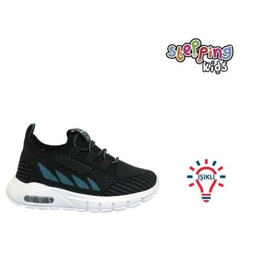 B- STEPPİNG SPOR IŞIKLI - 126 - VELVET / SİYAH-TURKUAZ