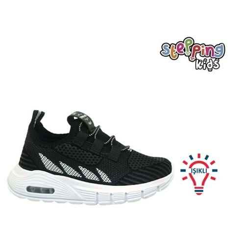 P- STEPPİNG SPOR IŞIKLI - 502 - VELVET / SİYAH-BEYAZ