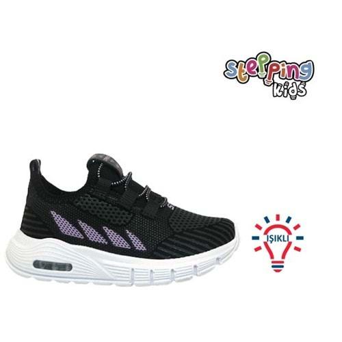 P- STEPPİNG SPOR IŞIKLI - 502 - VELVET / SİYAH-LİLA