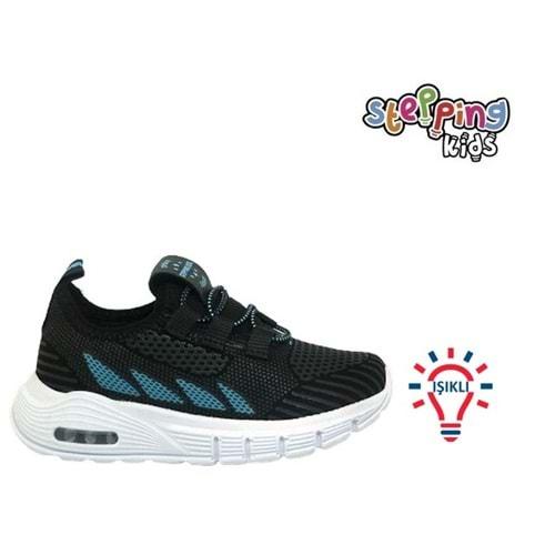 P- STEPPİNG SPOR IŞIKLI - 502 - VELVET / SİYAH-TURKUAZ