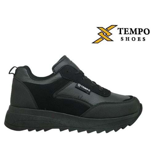 Z- TEMPO SPOR - 1650 - CİLT - DELİKLİ / SİYAH-SİYAH