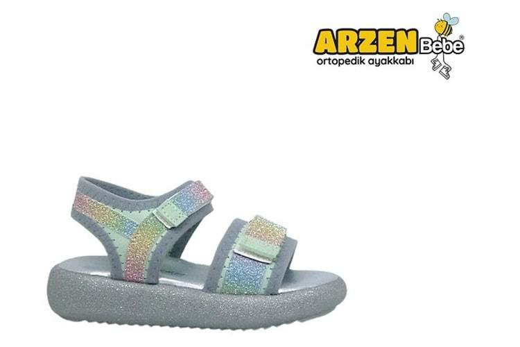 P- ARZEN SANDALET - POLİ - KIZ - 3050 - YEŞİL-GÖKKUŞAĞI