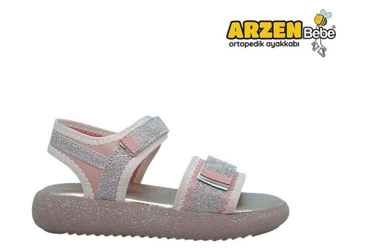 F- ARZEN SANDALET - POLİ - KIZ - 3550 - PUDRA-SİMLİ