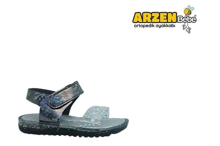 B- ARZEN SANDALET - KIZ - 7020 - SİYAH-SİMLİ