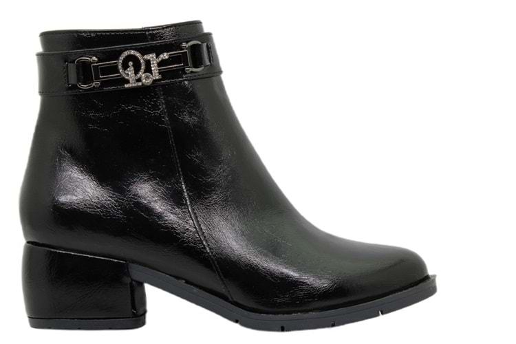 Z- ERBAY BOT KISA - 4016 - SİYAH-PARLAK-CİLT