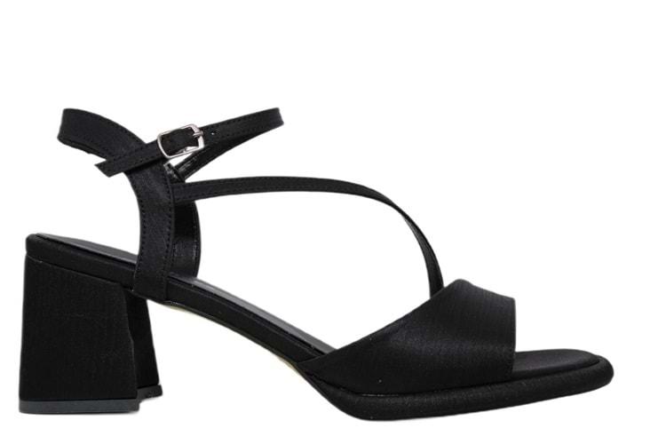 Z- ERBAY SANDALET - PLATFORM - 402 - SATEN-SİYAH - 41-42 NO