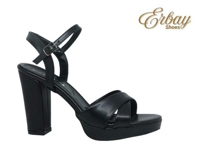 Z- ERBAY SANDALET - PLATFORM - 308 - CİLT-SİYAH