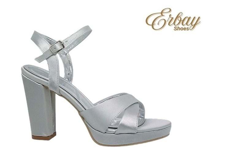 Z- ERBAY SANDALET - PLATFORM - 308 - SATEN-GRİ