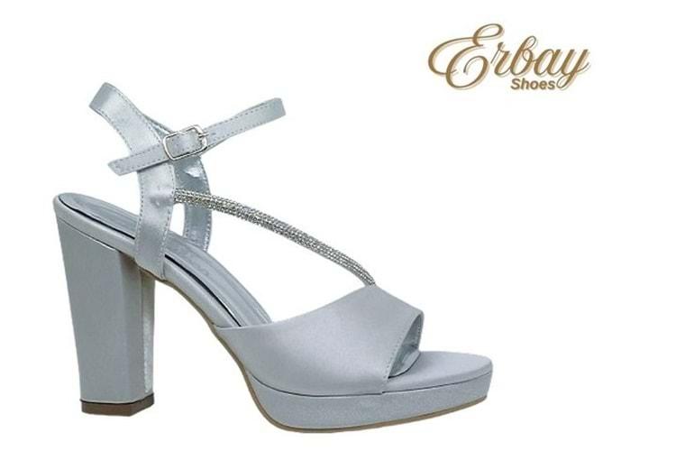 Z- ERBAY SANDALET - PLATFORM - 341 - SATEN-GRİ