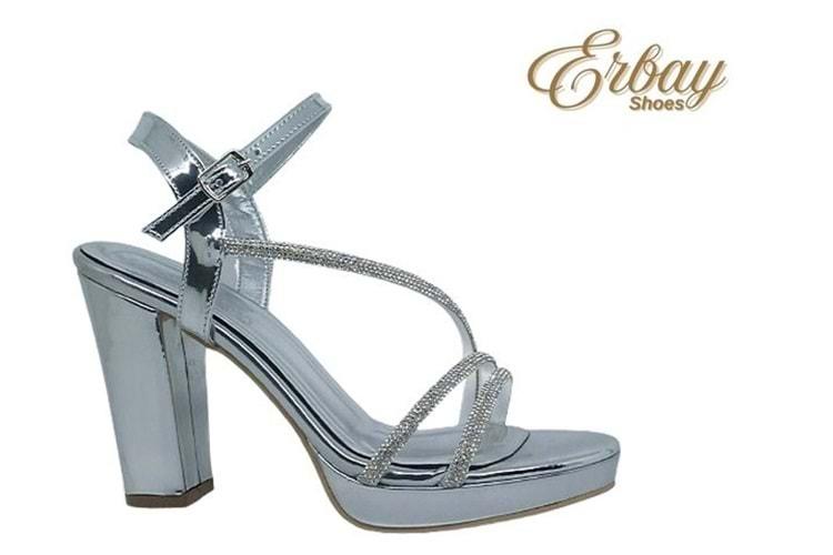 Z- ERBAY SANDALET - PLATFORM - 388 - CİLT-GÜMÜŞ