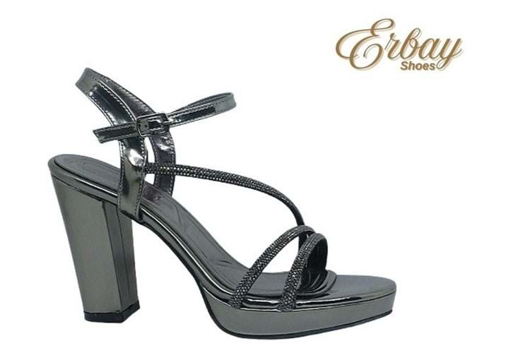 Z- ERBAY SANDALET - PLATFORM - 388 - CİLT-PLATİN