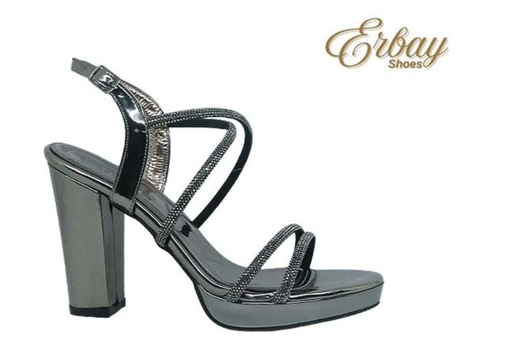 Z- ERBAY SANDALET - PLATFORM - 393 - CİLT-PLATİN