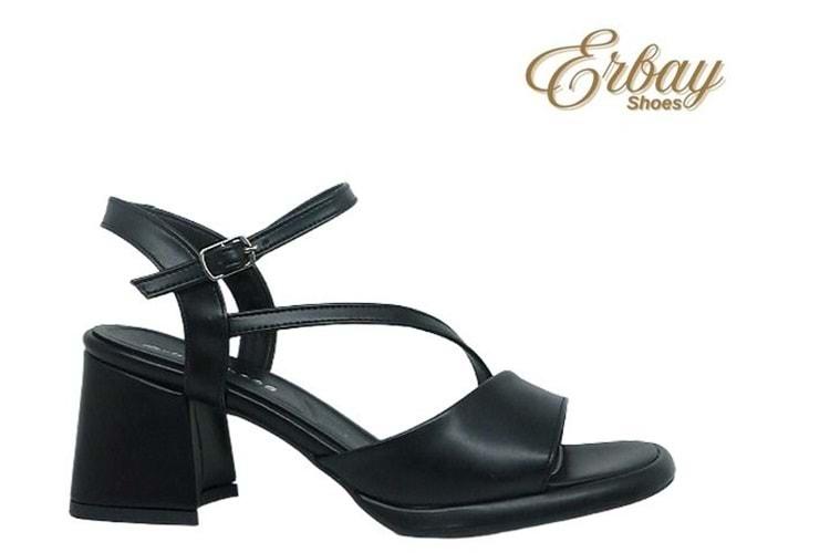Z- ERBAY SANDALET - PLATFORM - 402 - CİLT-SİYAH