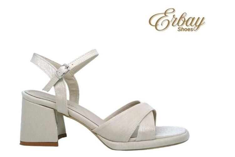Z- ERBAY SANDALET - PLATFORM - 405 - SATEN-BEJ