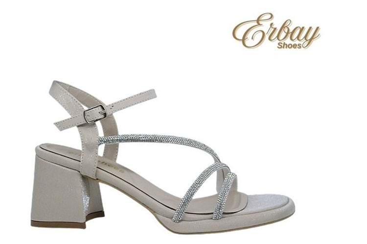 Z- ERBAY SANDALET - PLATFORM - 488 - SATEN-BEJ